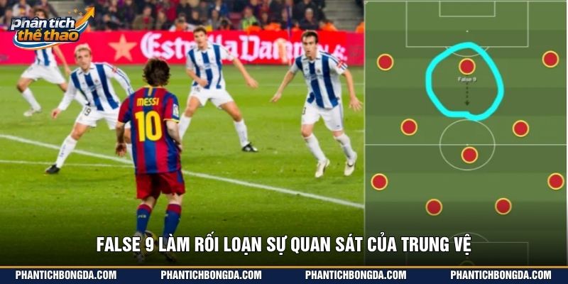 False 9 làm rối loạn sự quan sát của trung vệ