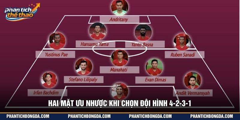 Hai mặt ưu nhược khi chọn đội hình 4-2-3-1