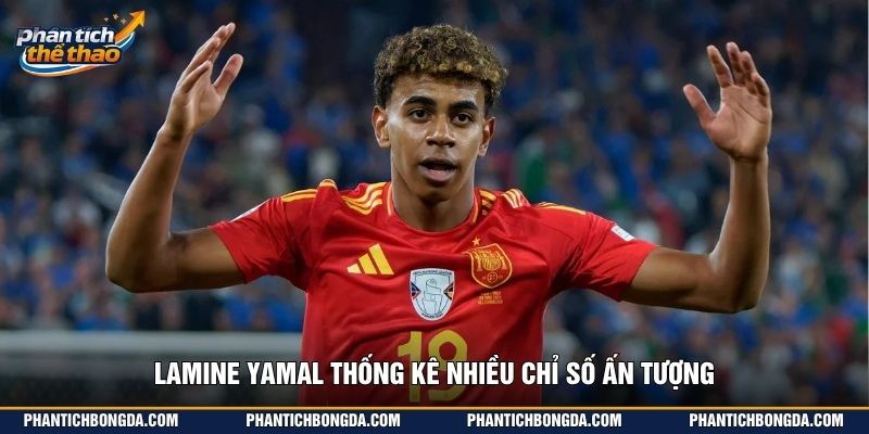 Lamine Yamal thống kê nhiều chỉ số ấn tượng